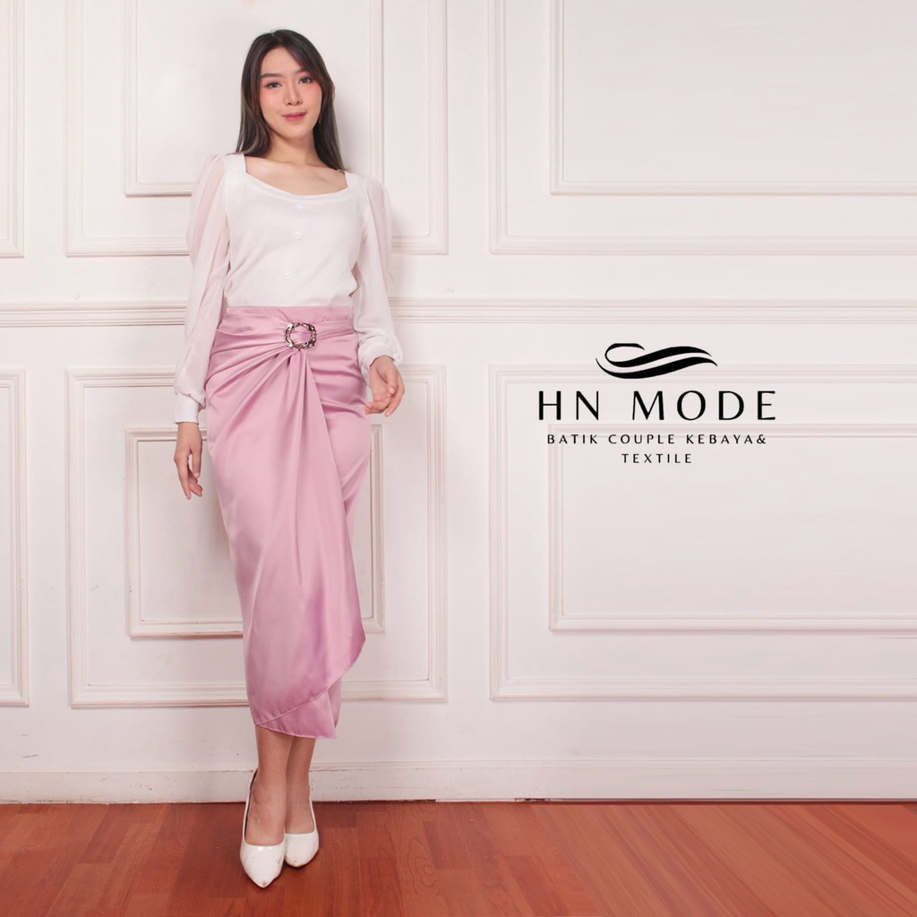 HN MODE - Rok lilit polos premium satin velvet / wrap skirt premium