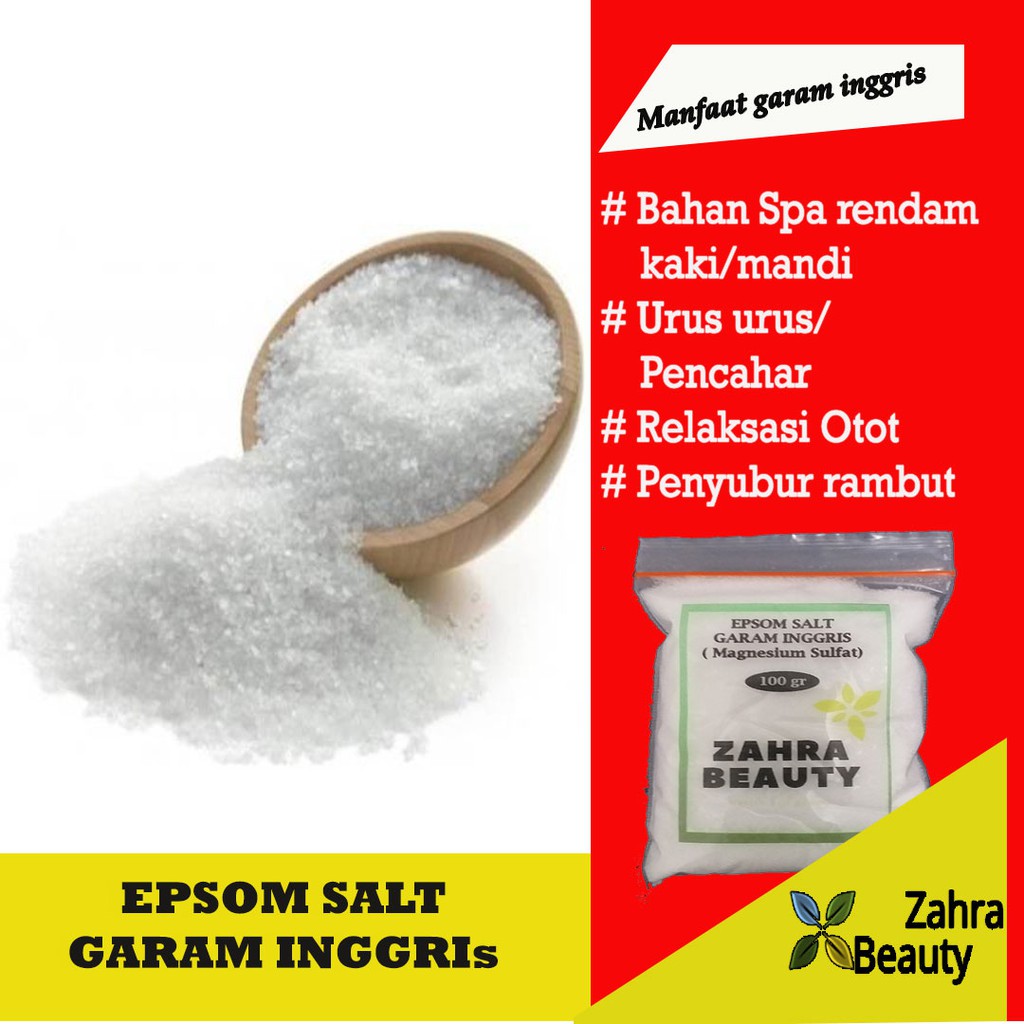 EPSOM SALT PURE 100 % / GARAM INGGRIS / MAGNESIUM SULFAT