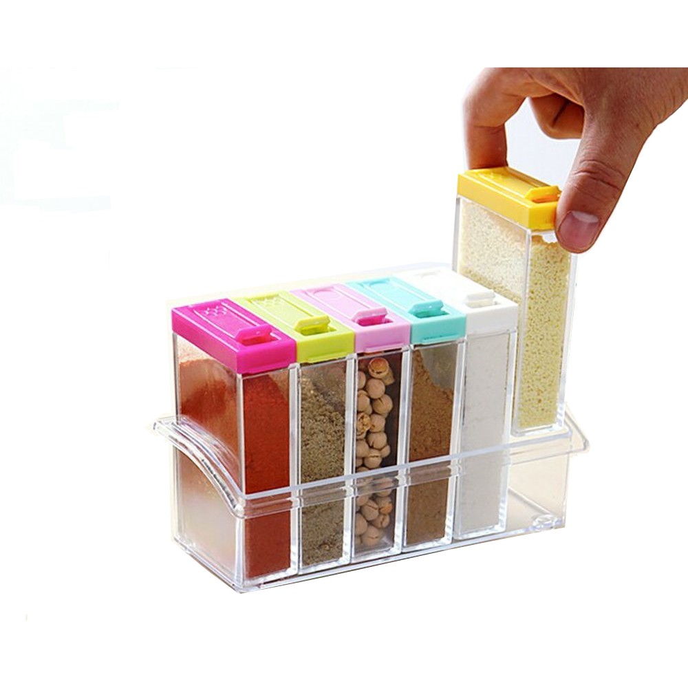 Tempat Bumbu Dapur 6in1. Tempat Simpan Bumbu 6 in 1