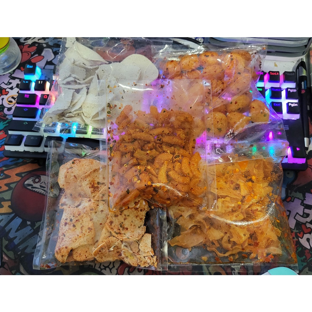 MeliSnack Snack Kering Pedas Original cimol crispy pedas daun jeruk Makaroni bantet tasikmalaya mojokerto Basreng baso goreng kripik basreng Keripik Setan Pedas cemilan Kripik singkong