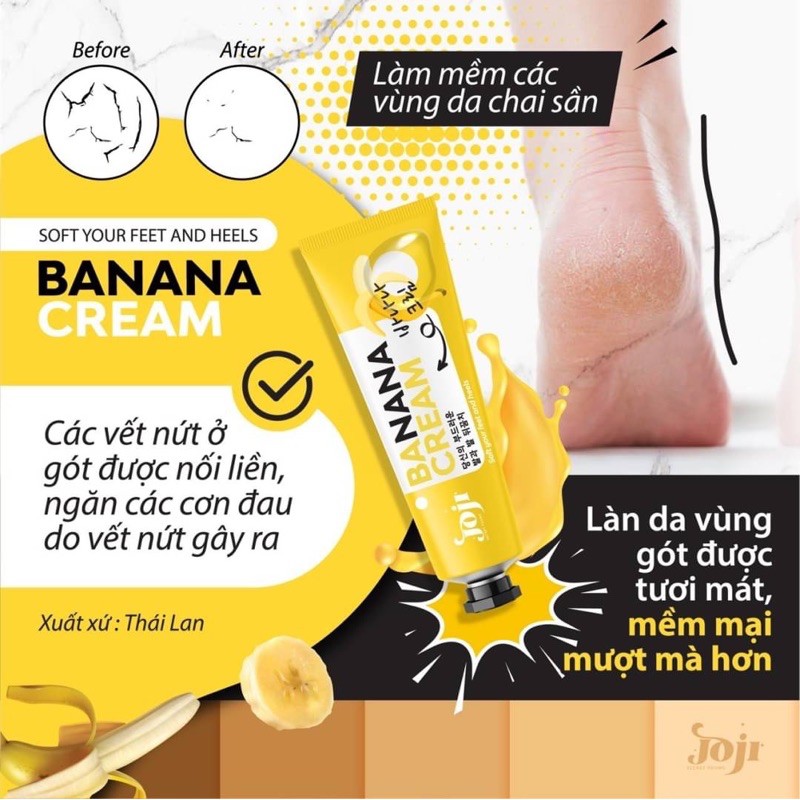 Joji Banana Cream/Cream kaki/Foot Cream Perawatan Kaki/Cream Penghalus Kaki/Banana Heel Cream Best Seller Thailand 50Gr/bpom