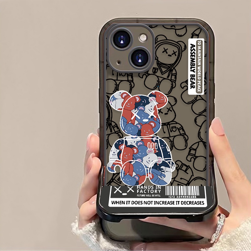 Soft Case TPU Transparan Motif Beruang Untuk IPhone 11 13 12 Pro Max XR XS 8 7 Plus 6 6S 7