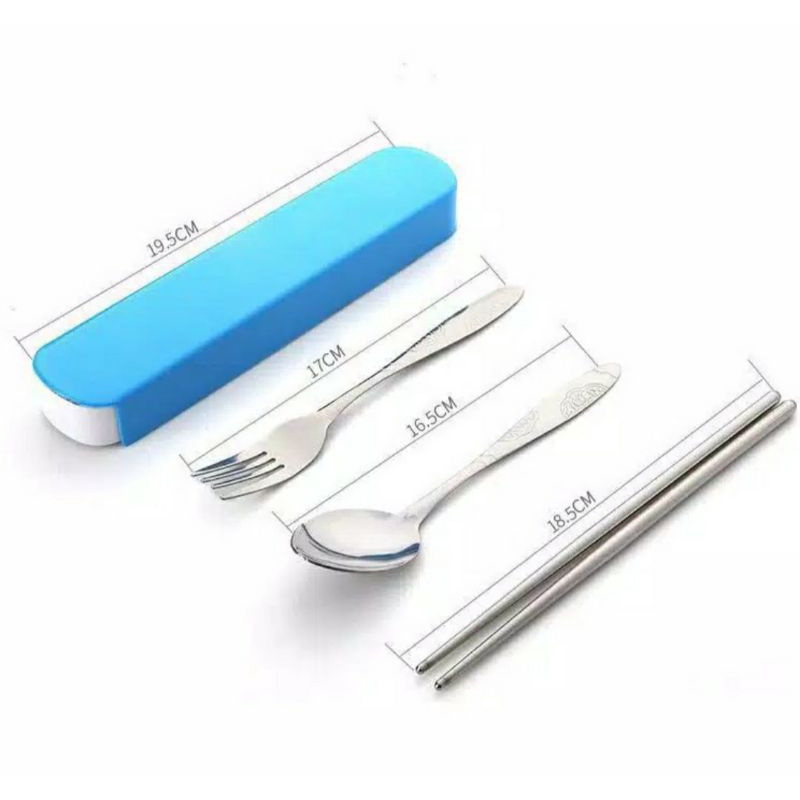 SENDOK GARPU SUMPIT SET BAHAN STAINLESS TRAVELLERS MURAH