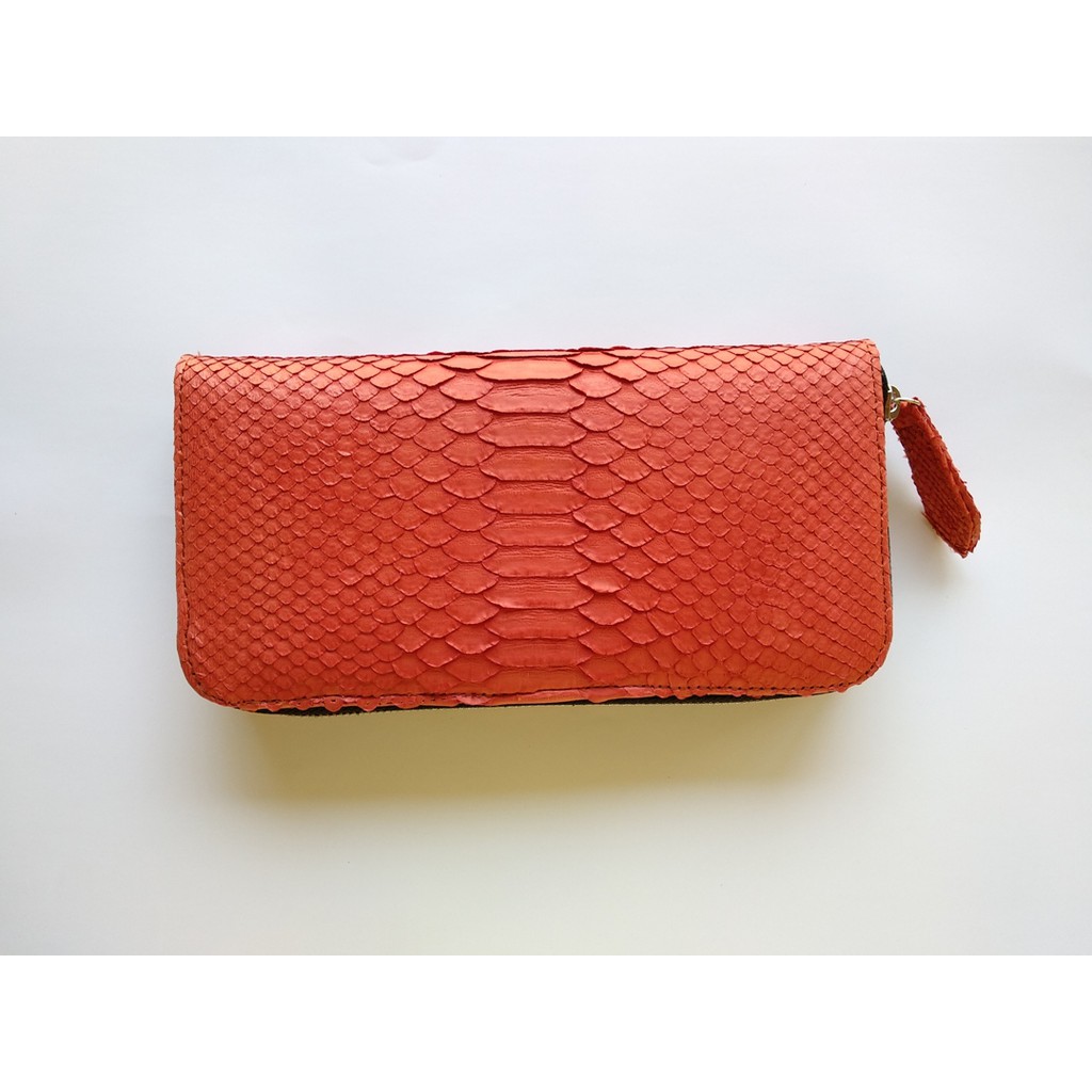Dompet Wanita Kulit Ular Python / Sanca Asli Model Zipper/Valentine