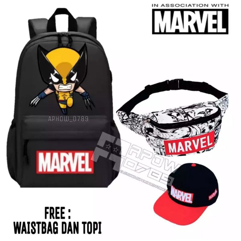 Paket Banyak Bonusnya 4in1 Tas Ransel Batman/Tas Ransel Anak Laki-laki Sekolah TK SD / Real Pict