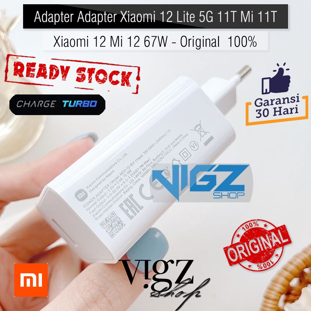 Adapter Adapter Charger Poco X3 GT Xiaomi 12 Lite 5G / 11T / Mi 11T / Xiaomi 12 Mi 12 67W Original 100%