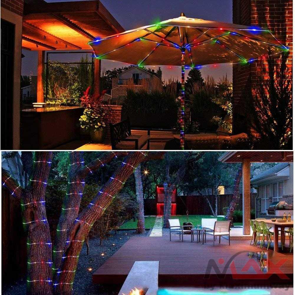 Lampu Selang String LED Tumblr Natal Lampu Pohon RGB Multi Warna 100 LED 12 Meter Tenaga Surya