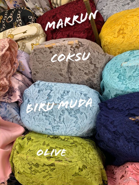 kain Brokat lace gliter