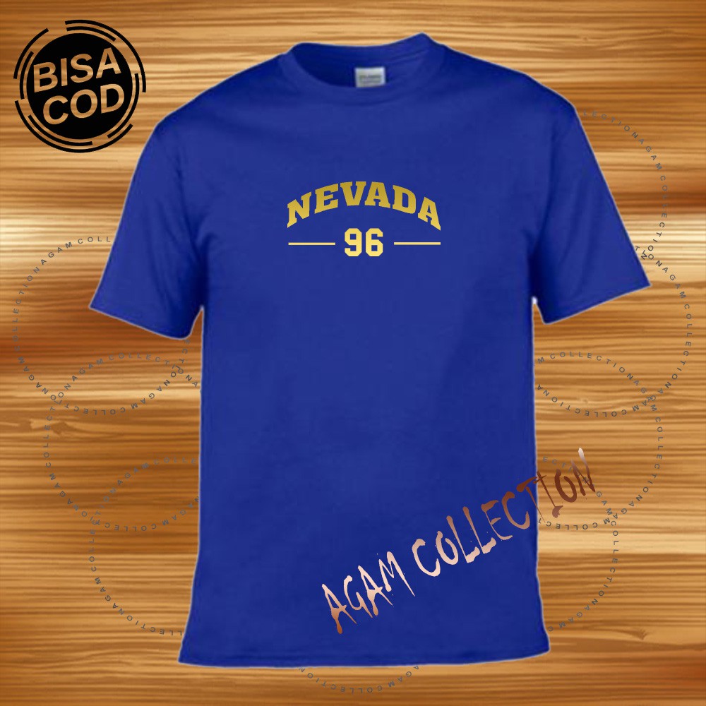 Agam Collection Baju Kaos Distro Nevada 96  Text Gold Lengan Pendek Premium Quality