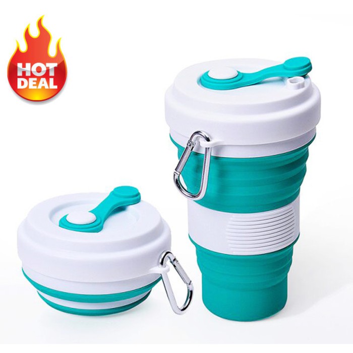 842p BIG VOLUME Collapsible Silicone Foldable Coffee Cup 550ML 842p