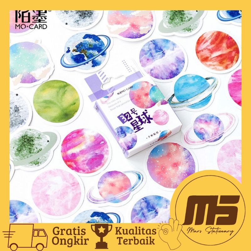 

[ 45 PCS ] Sticker Kawai Planet Rainbow | Stiker Planet Warna-warni untuk Scrapbook Jurnal Diary DIY