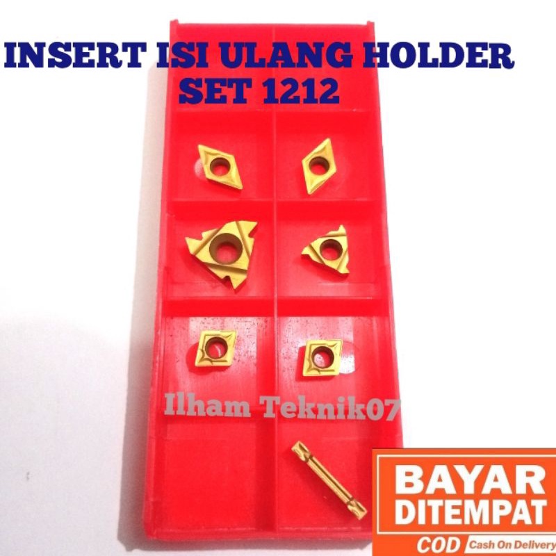 insert bubut pahat bubut insert isi ulang holder 1212set 7pcs mata holder set 1212