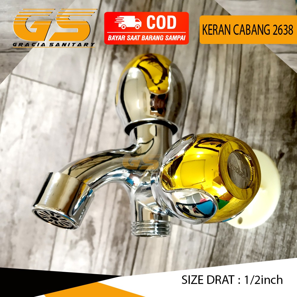 Kran Cabang shower Keran Shower Double / Kran Air Lolipop Color 1/2inch / Kran Shower Handle Bulat Warna