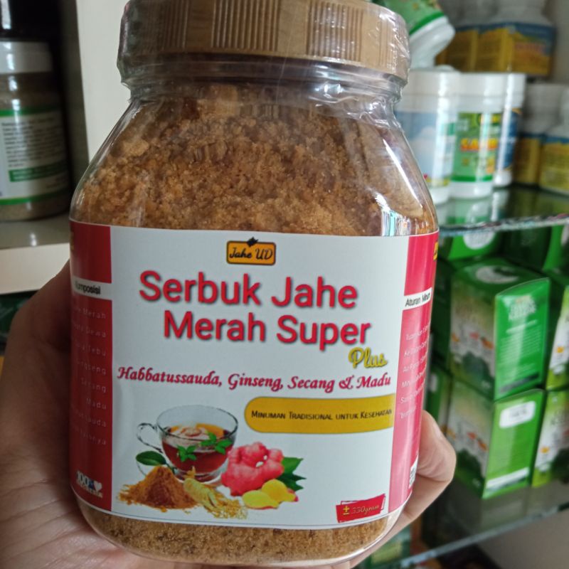 

JAHE MERAH SUPER MIX Extra GINSENG HABBATUSSAUDA JINTAN HITAM MAHKOTA DEWA menjaga daya tahan tubuh,mengobati flu,batuk,menghangatkan badan,dll