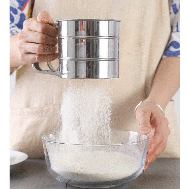 HOVELSHOP Cangkir Ayakan Tepung Gula Halus Stainless Steel Flour Sifter Dispenser