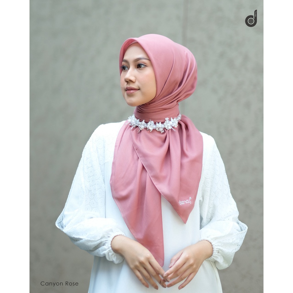 HIJAB DEENAY POLOS LIZA CANYON ROSE/DUSTY PINK  SEWING  JILBABWANITACANTIK HIJAB ORI VIAL ULTRAFINE 