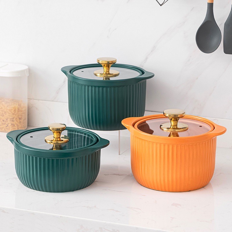 Stove ceramic casserole stew pot / panci keramik