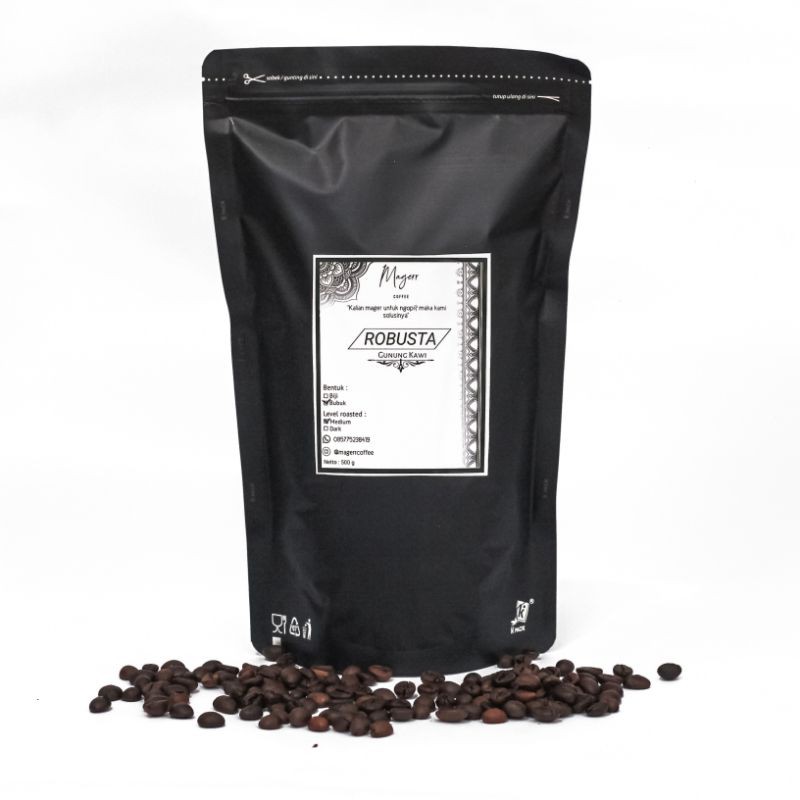 

Bubuk kopi Robusta gunung kawi medium/dark roasted 500 g