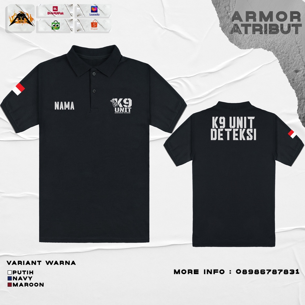 kaos kerah polo k9 unit deteksi
