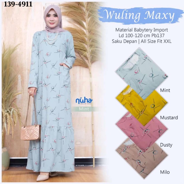 WULING Maxy - Gamis Babyterry Import Saku Kiri/Kanan / 139-4911