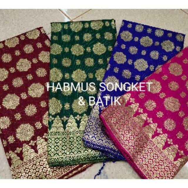 SONGKET TENUN MESIN MOTIF CANTIK MANIS REBUNG KRISTAL ATBM