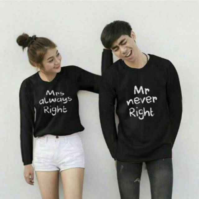 Baju Kaos Couple Lengan Panjang | Kaos Lengan Panjang Pasangan