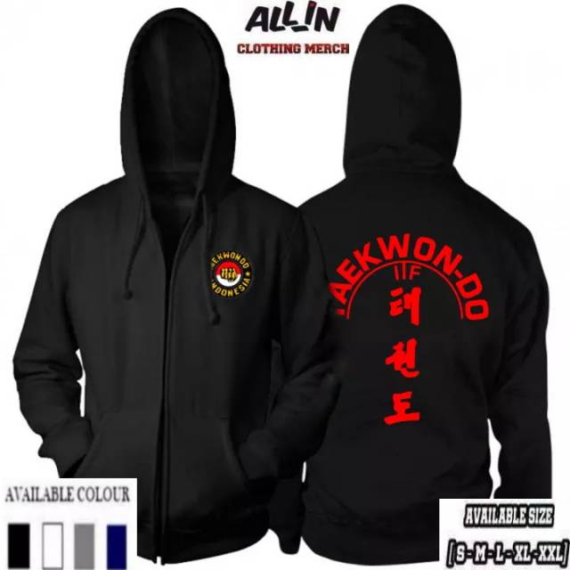 JAKET ZIPPER TAEKWONDO INDONESIA LOGO TAEKWONDO KUALITAS DISTRO