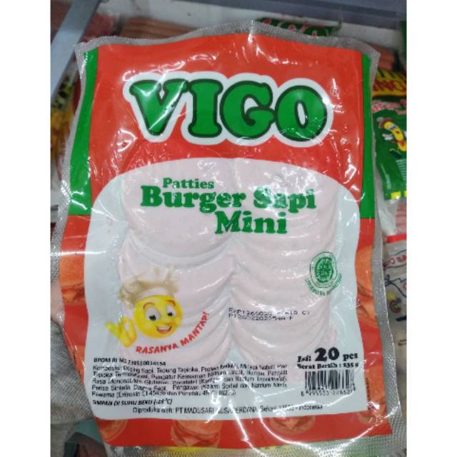 

BURGER SAPI MINI VIGO 235GR ISI 20 || Frozen Food Bandung Beef Paties