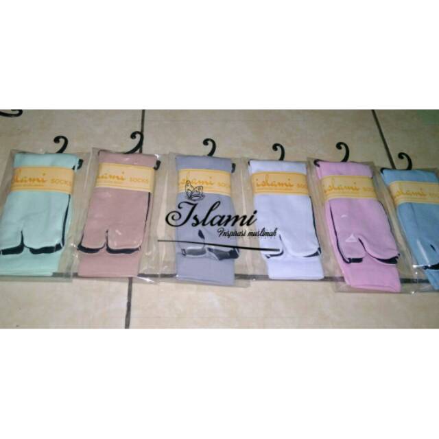 Kaos kaki jempol polos tapak hitam