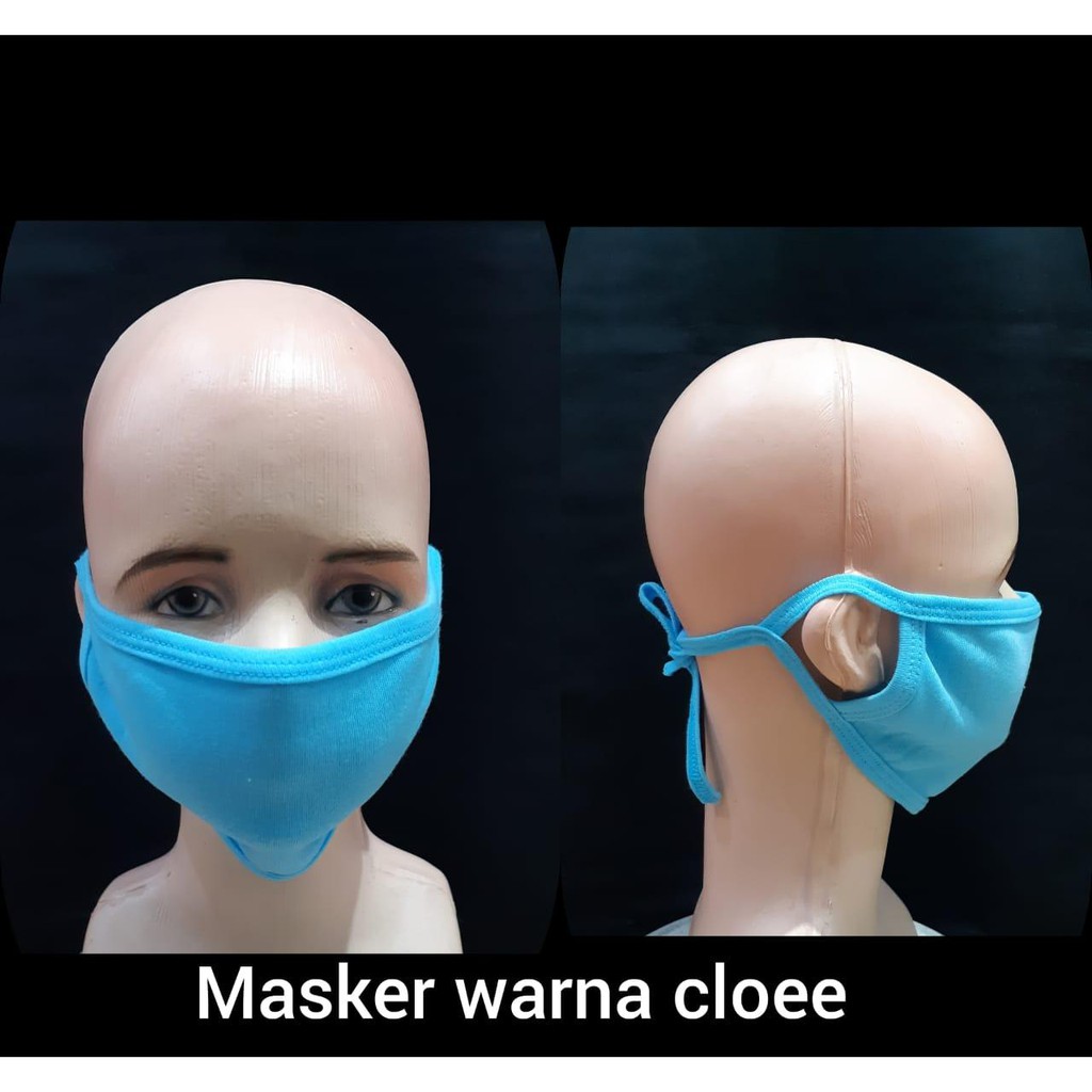 1 LUSIN MASKER KAIN DEWASA EARLOOP / HIJAB 2 LAPIS / 2 PLY