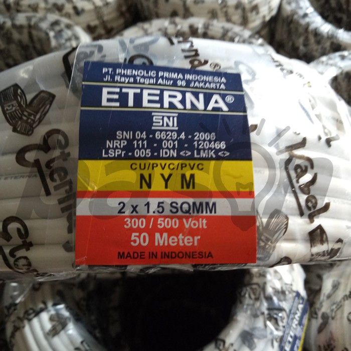 Eterna NYM 2x1.5 mm @50m - Kabel Listrik TIDAK DI ECER