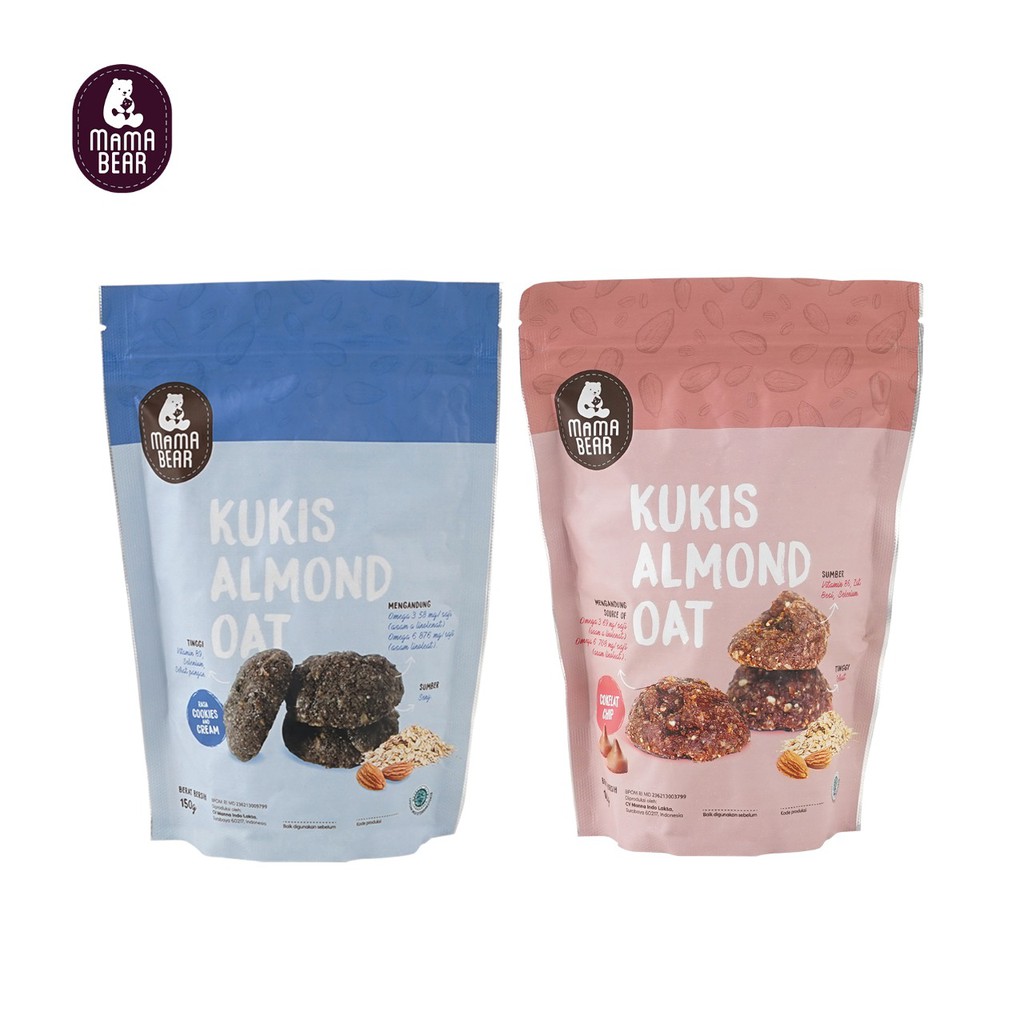 Asi Booster Ter-enak Milky Mama Bear Cookie Bite / Mama Bear Kookie Bites mama bear Cookies Pelancar Asi Kukis Almond Oat Mamabear