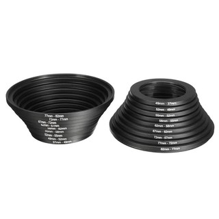 Universal Step Up & Step Down Ring Set 37 - 82 mm