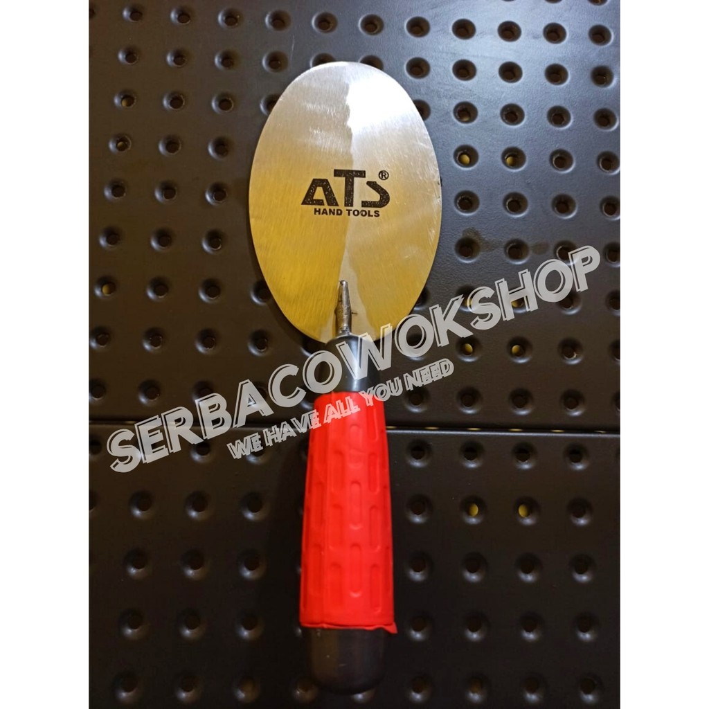 ATS Sendok Semen Bulat Stainless Gagang Karet Merah Termurah Berkualitas