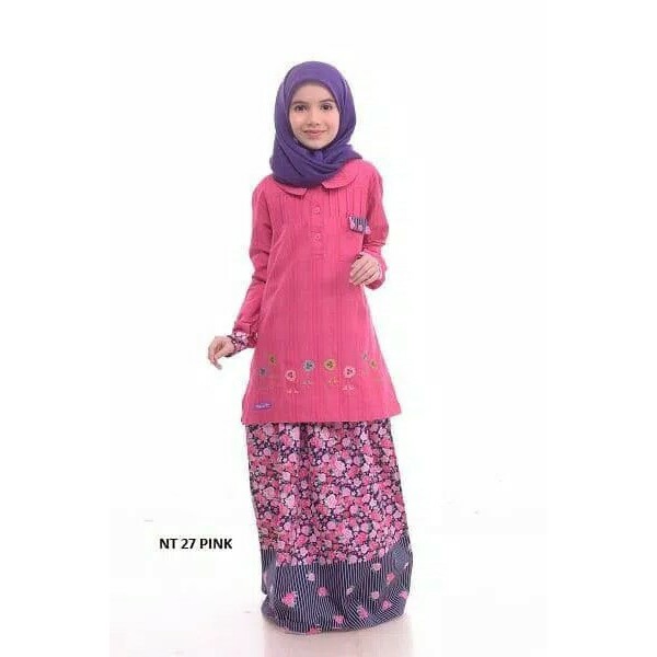 Nibras Teen NT 27 Pink Setelan Rok Blouse Remaja Bahan Katun Dobby