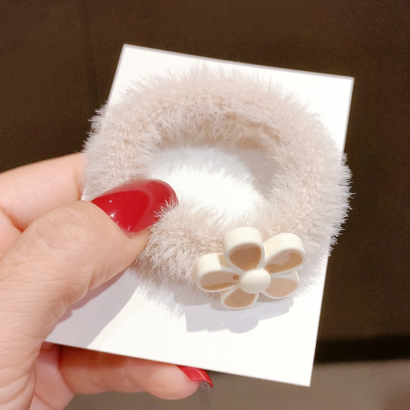 MURMURE.ID | IKAT KARET RAMBUT BULU EARTH WARM TONE IKAT RAMBUT IMPORT KOREA STYLE LUCU MURAHHA160-APRICOT FLOWER