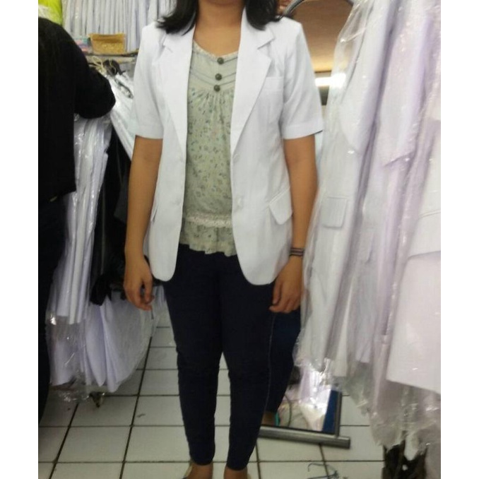 Jas snelli / jas dokter lengan pendek wanita merk DUA SAUDARA