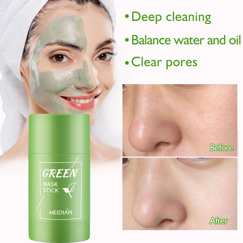 Masker Stick Wajah Masker/ Median Masker Stik Green Tea &amp; Terong - Green Stick Mask Meidian