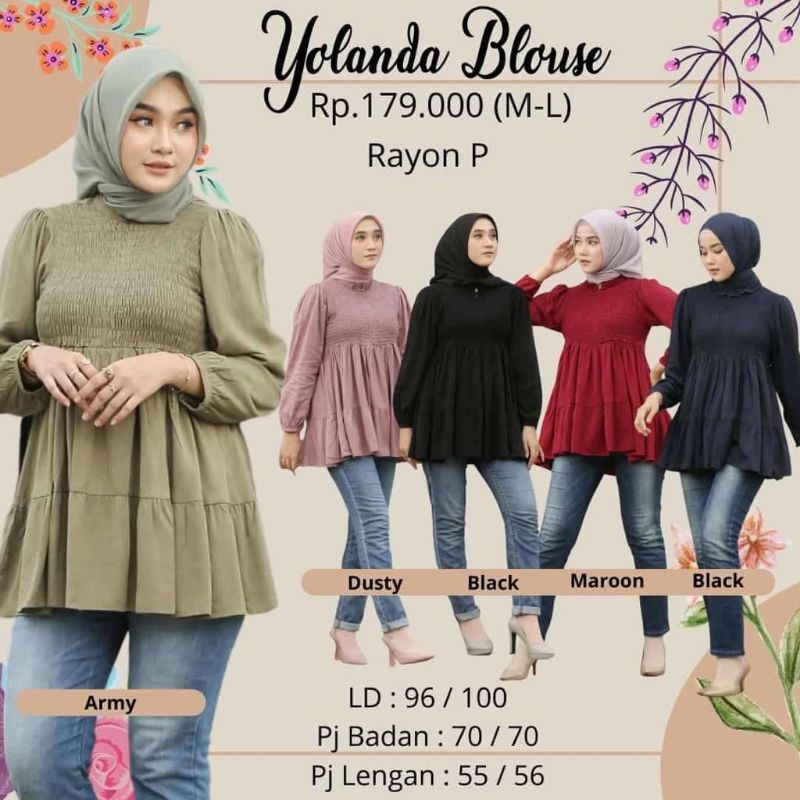 Yolanda Blouse by Nadheera Luxury✅COD✅Blouse kekinian✅OOTD‼‼