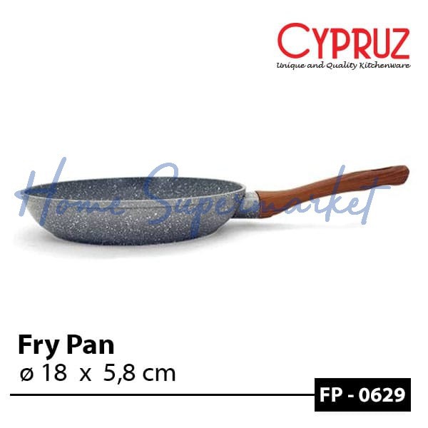 Kh Fp0629 Fry Pan Kayu 18cm Marble Teflon Induksi Frypan Wajan Marble