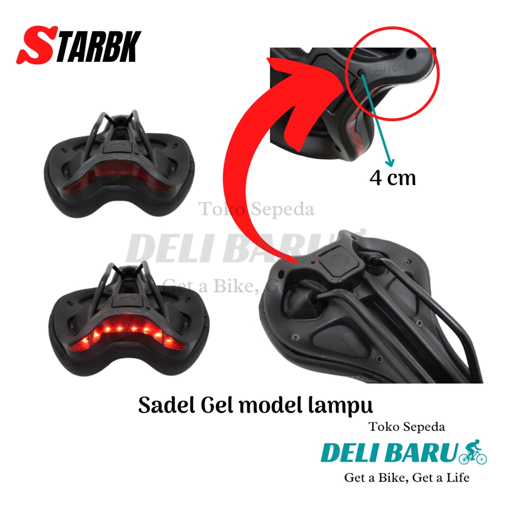 Starbk Sadel Gel lampu belakang sepeda MTB, federal, lipat