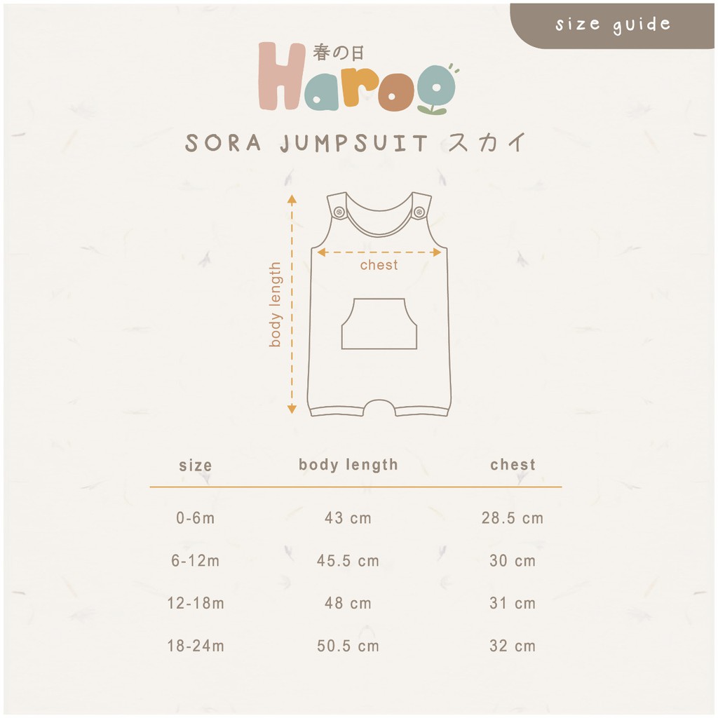 Haroo Sora Jumpsuit 0-24M Jumpsuit Bayi / Jumper Bayi / Baju Bayi Terusan