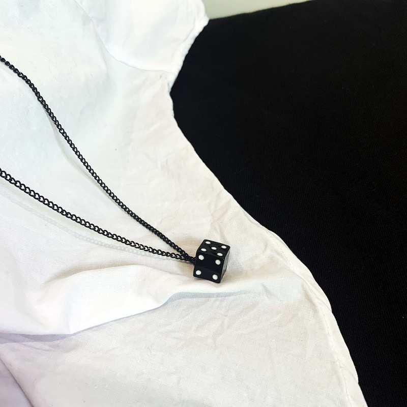 Dice Necklace Accessories Simple Pendant Trendy