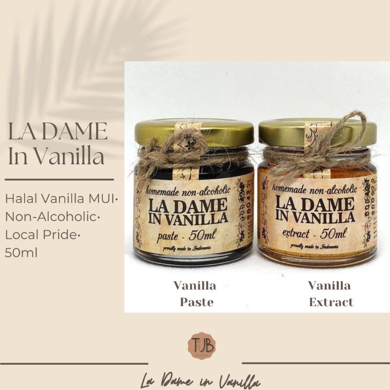 

La Dame in Vanilla Extract (Ekstrak) & Vanilla Paste (Paste) 50ml Halal Non Alkohol