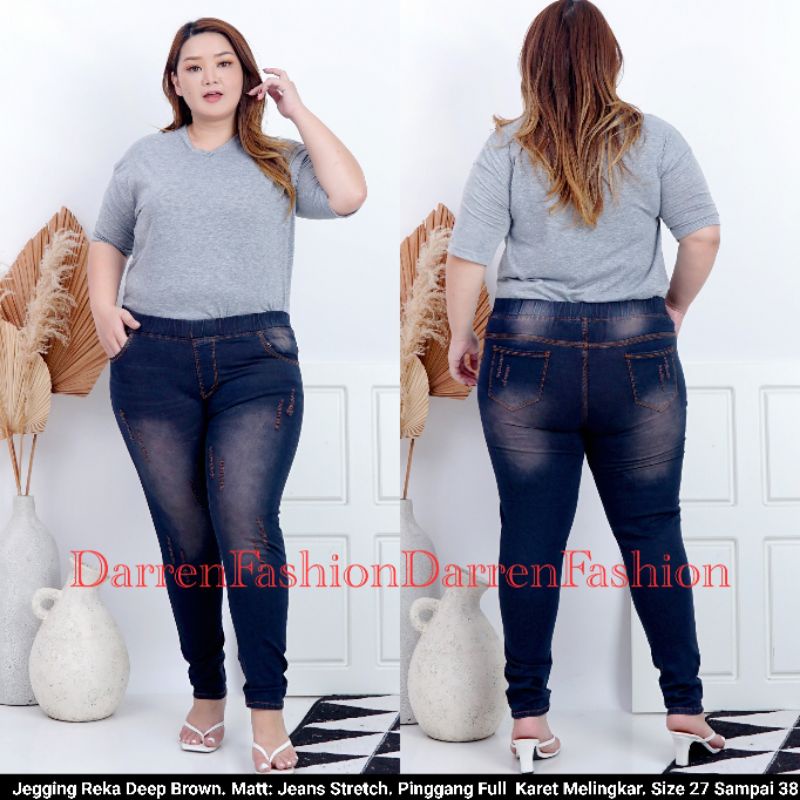 Jegging Reka Deep Brown . Jegging Jeans Murah . Legging Jeans REKA DEEP BROWN