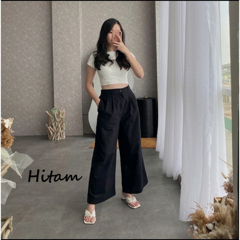 Celana Kulot Linen Highwaist Best Seller