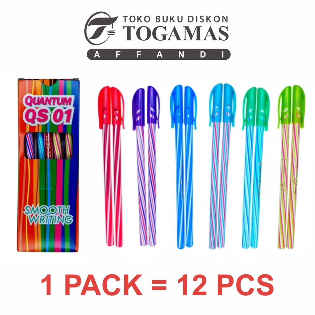 

PULPEN / BALPOIN / BALLPEN QUANTUM QS-01 // HITAM // HARGA PACK ISI 12 PCS