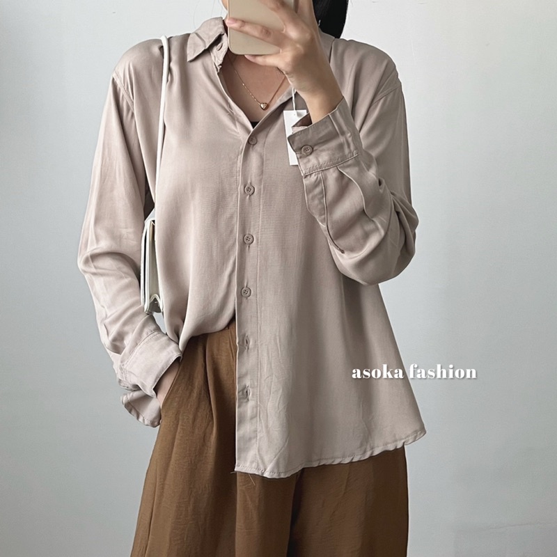 ASOKA Clair Shirt 336 - Kemeja Rayon Loose - Basic Shirt