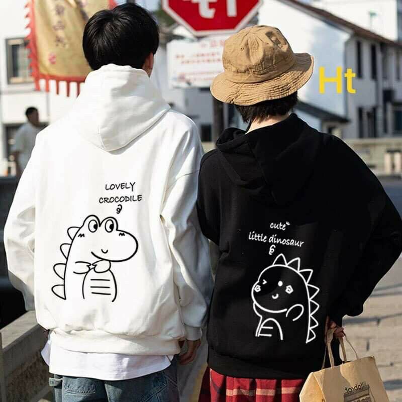 S - XXXXXL(6XL) Hoodie Couple Little DINO &amp; Crocodile (HARGA SATUAN) Bigsize Jaket Cute Pria Jumbo Jaketin aja