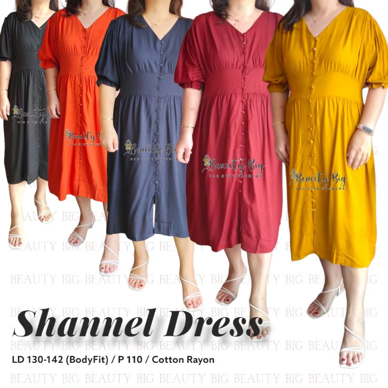 BEAUTYBIG - SHANEL DRESS BIGSIZE JUMBO PREMIUM CHRISTMAST NATAL IMLEK CNY XXL XXXL XXXXL LD 130 LD 1